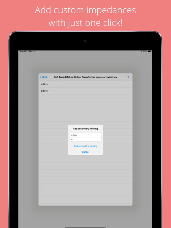 Audio Transformer Calculator iPad screenshot