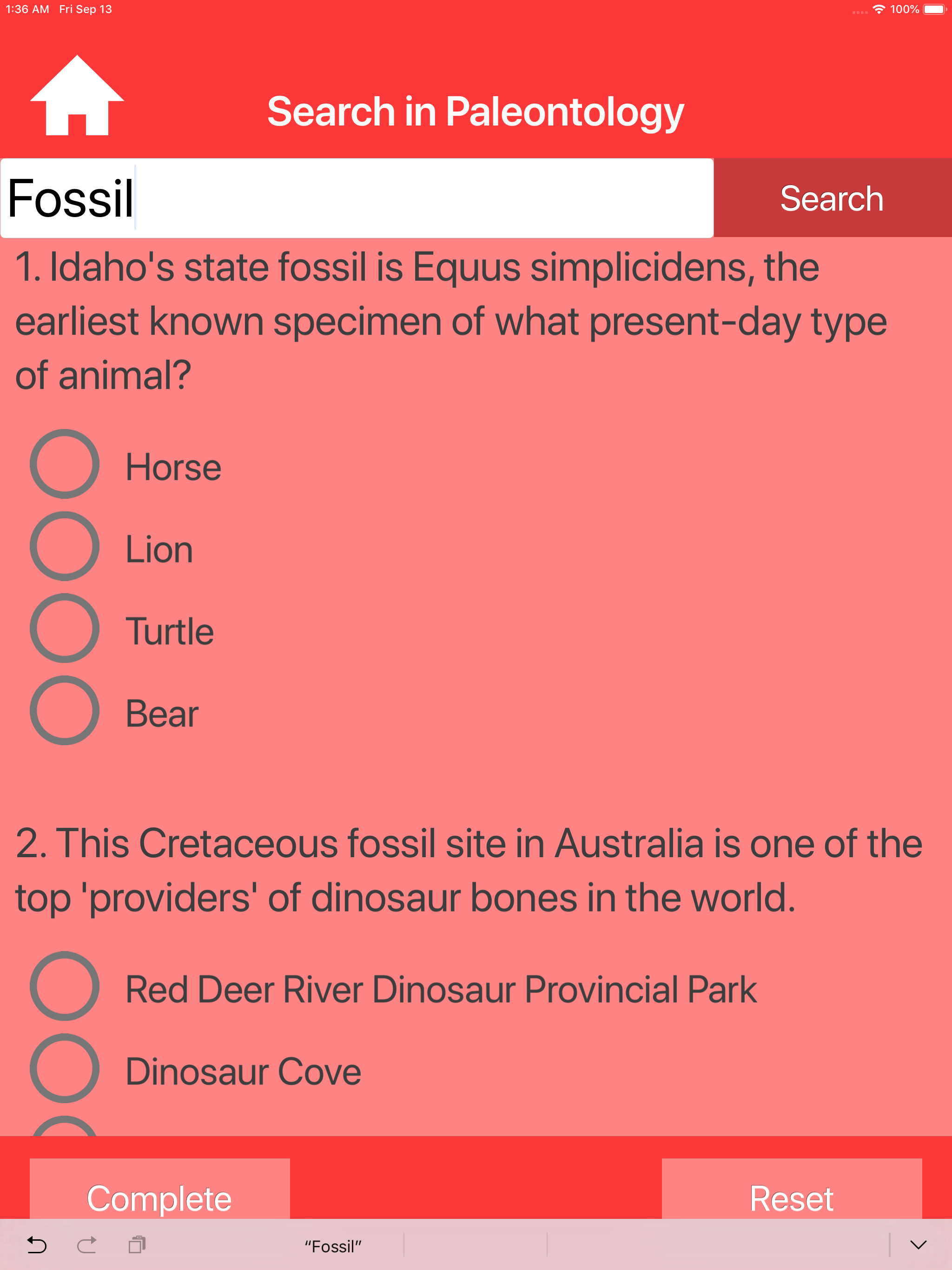The Paleontology Quizzes screenshot 14