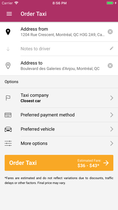 Mega Taxi iPhone screenshot