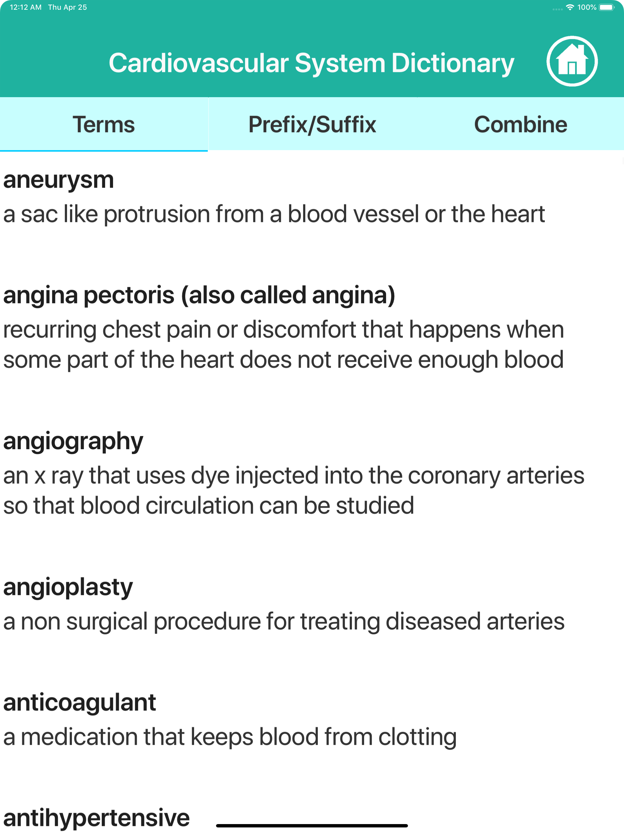 Cardiovascular Medical Terms screenshot 14