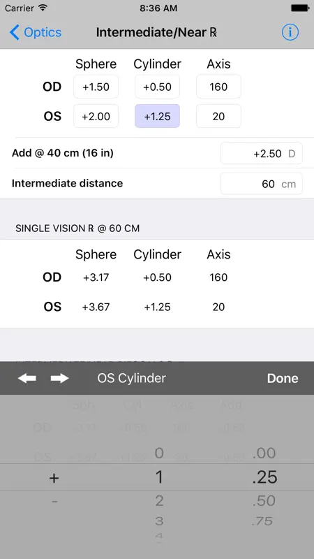 Optics Clinical Calculator screenshot 4 of 5