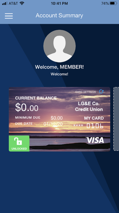 LGECU VISA Screenshot