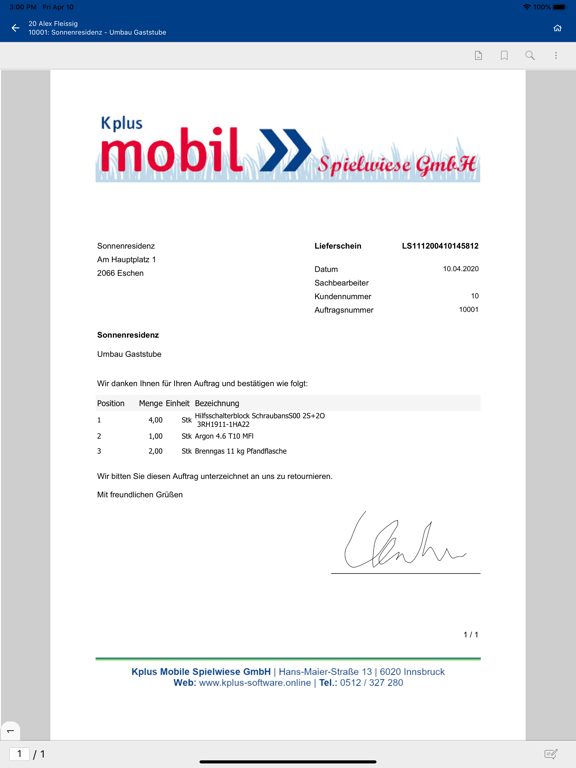 Kplus mobil iPad screenshot