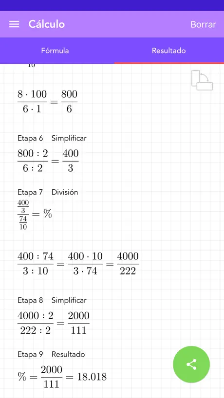 Calcular porcentaje