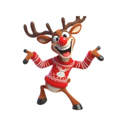 Rudolph Xmas Sweater Stickers