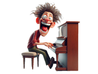 Wacky Piano Player Stickers