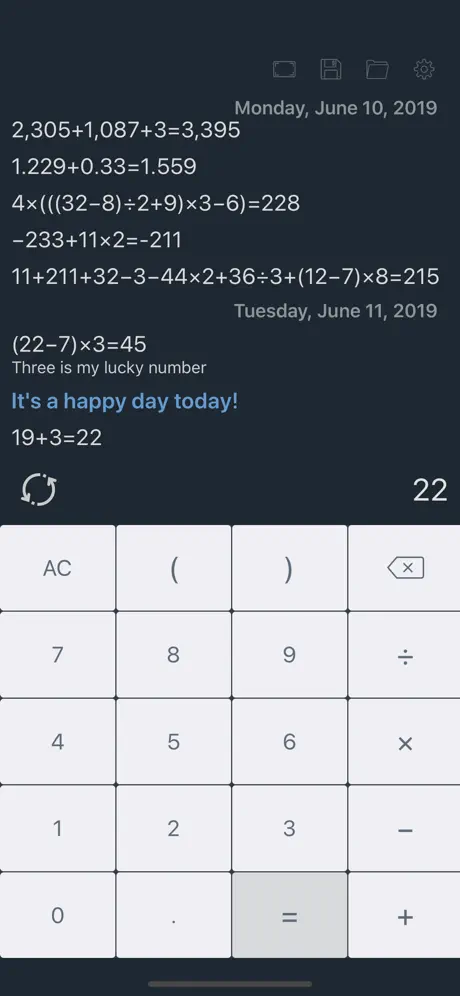 Calculator with History
