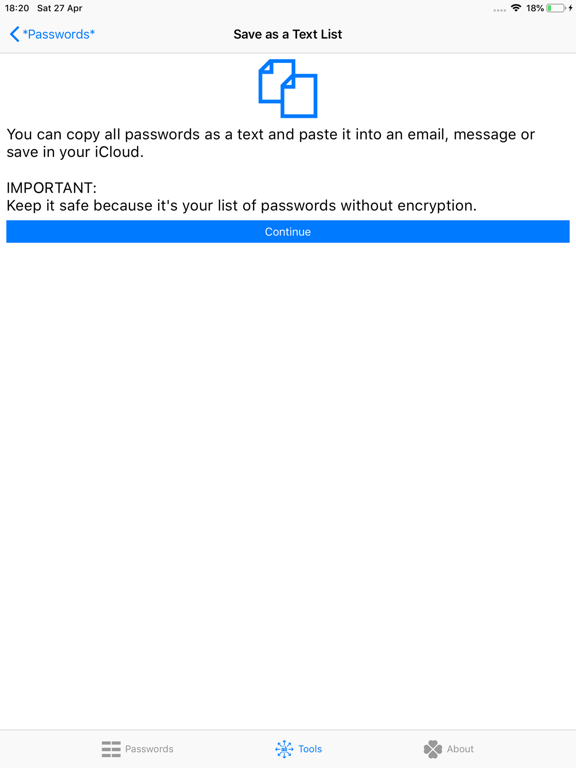 *Passwords* Copy to Paste iPad screenshot 7 - Productivity app