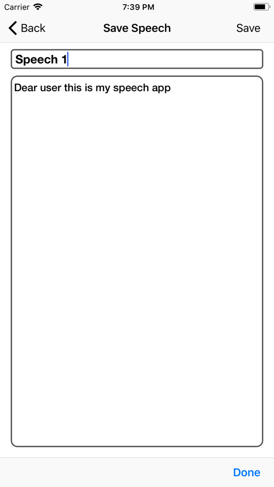 #5. Save Speech (iOS) Podle: gangadhar goud