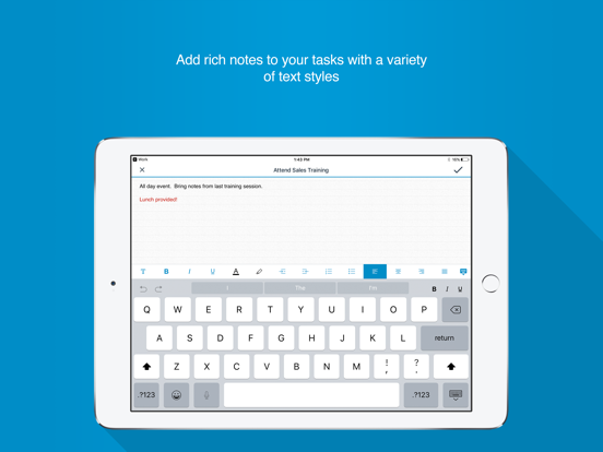 BlackBerry Tasks iPad app afbeelding 4