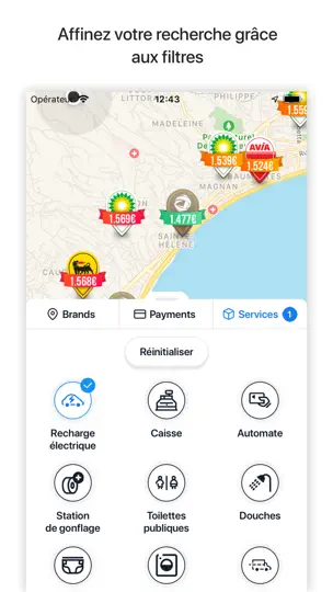Capture d'écran de Essence / Gasoil Now sur iPhone 7