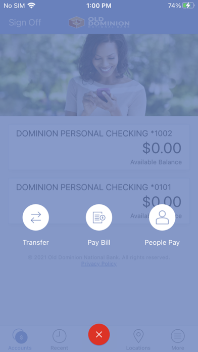 Old Dominion National Bank Screenshot