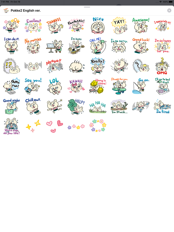 Pokke2 English ver. iPad screenshot 1 - Stickers app
