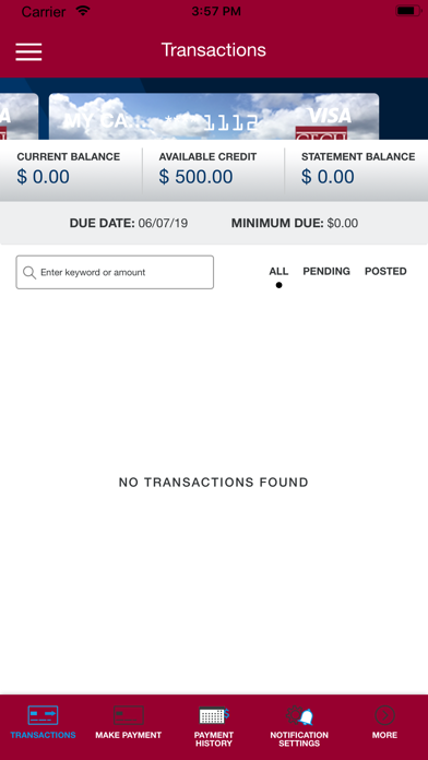 CECU Visa Screenshot