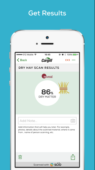 Cargill Reveal, utilizing SCiO Screenshot
