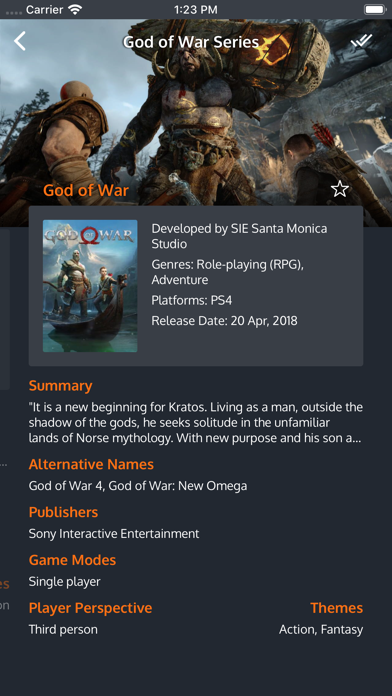 Games Tracker iPhone screenshot 9 - Entertainment app