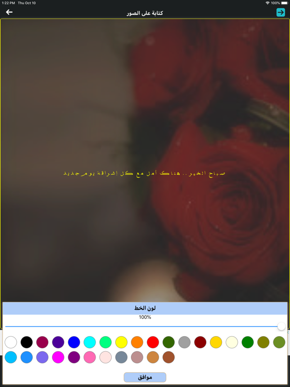 الكتابة على صور - خطوط جميلة iPad screenshot 4 - Photo & Video app