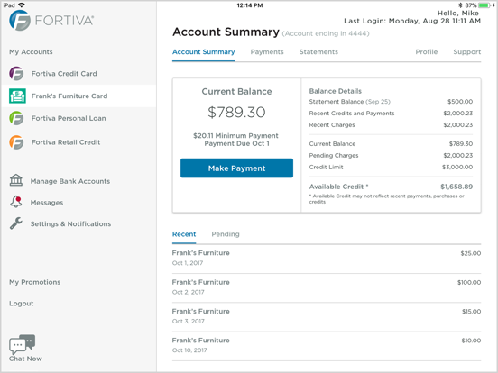 Fortiva Account Center