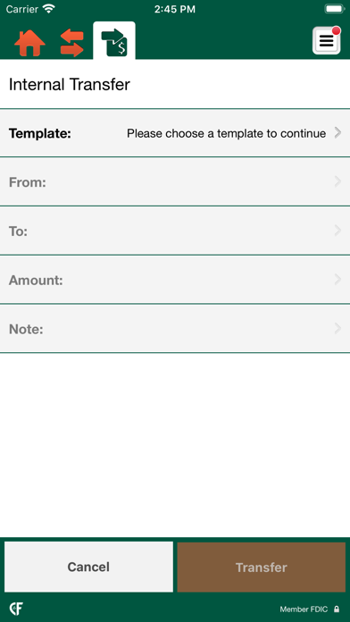 C&F Business Banking Screenshot