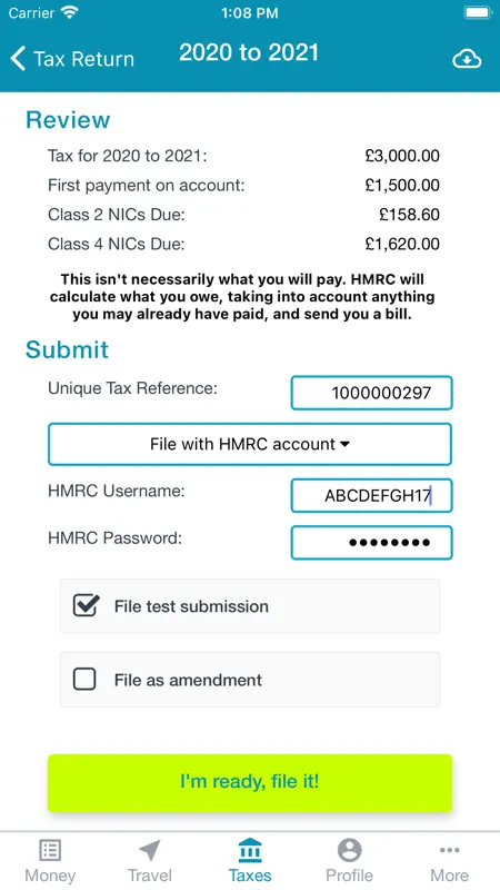 "untied" - personal tax app screenshot 6 of 6