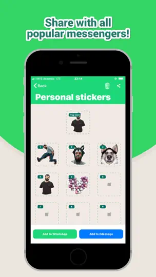 Captura de pantalla de Sticker Maker Studio en iPhone 5