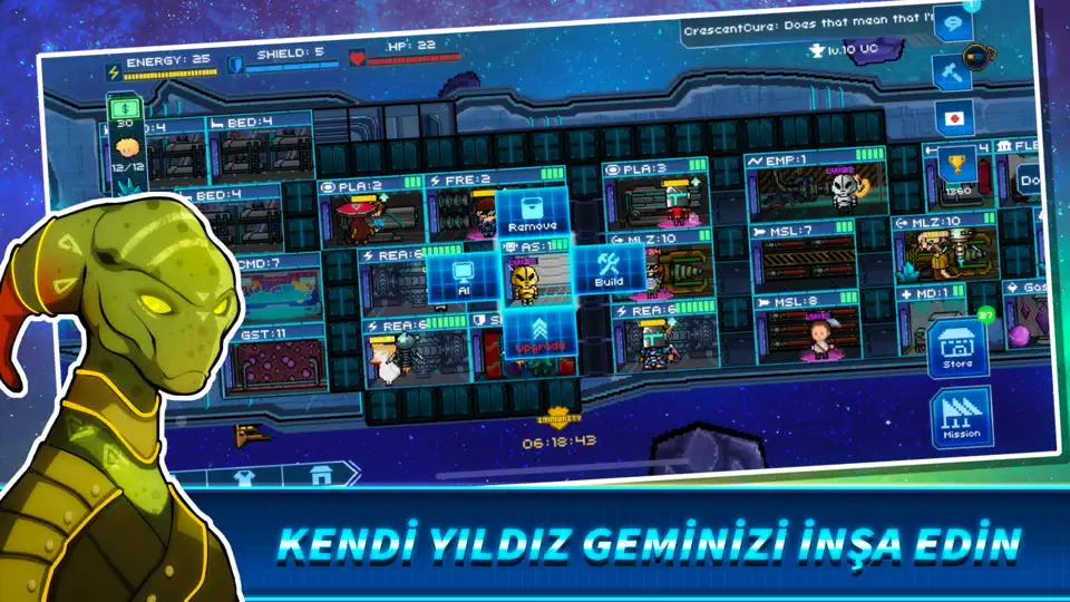 Pixel Starships™ Space MMORPG iPhone Ekran Görüntüsü 1