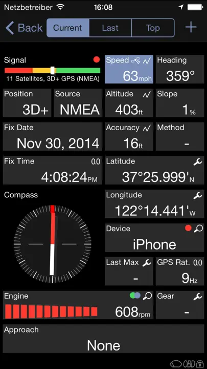 Harry's GPS/OBD Buddy iPhone Ekran Görüntüsü 2
