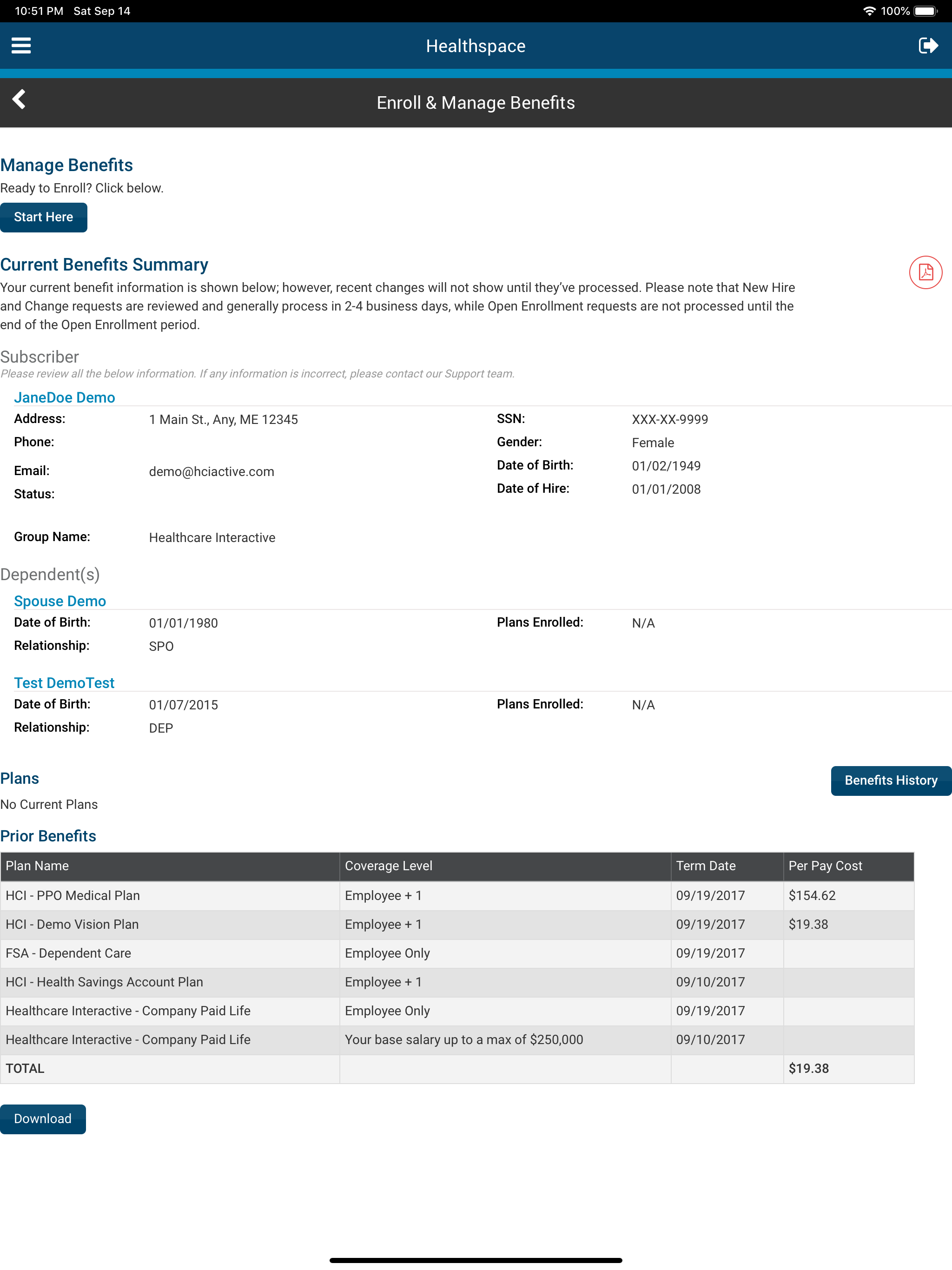 Healthspace screenshot 9