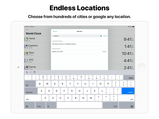 World Clock Timezone Converter iPad screenshot 6 - Utilities app