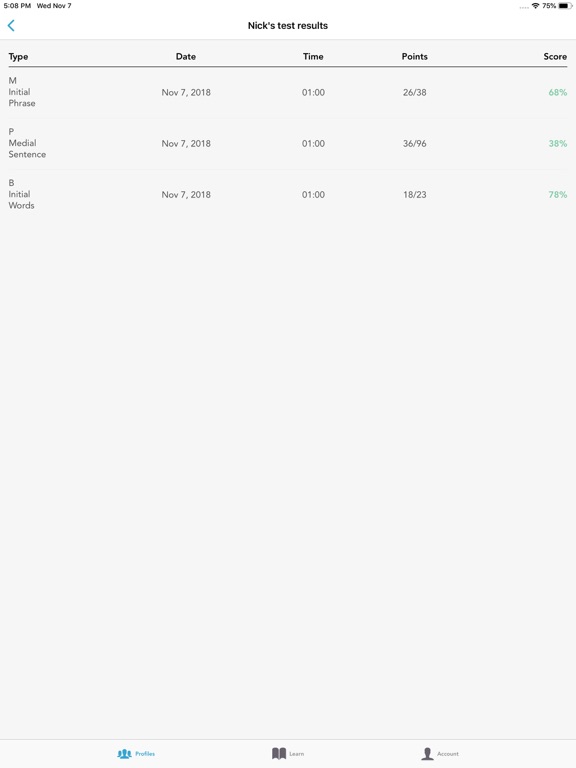 One-Minute Articulation App iPad screenshot 6 - Education app
