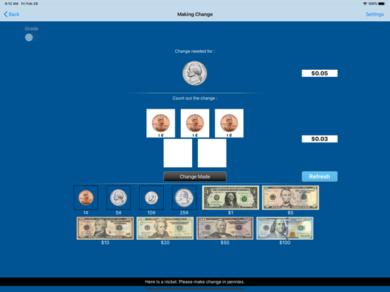 Making Change USD iPad screenshot