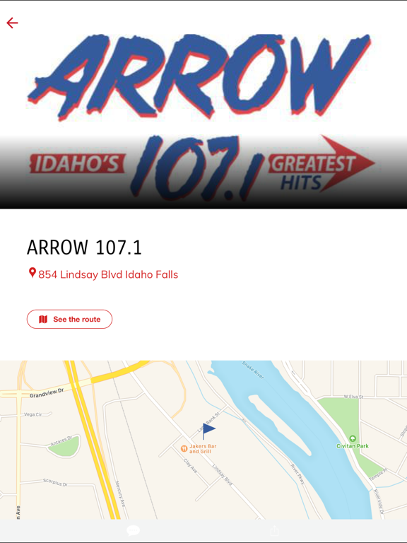 Arrow 107.1 iPad screenshot 4 - Music app