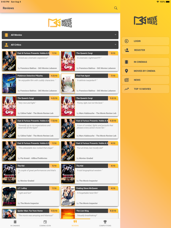 Moviegoers iPad screenshot 4 - Entertainment app