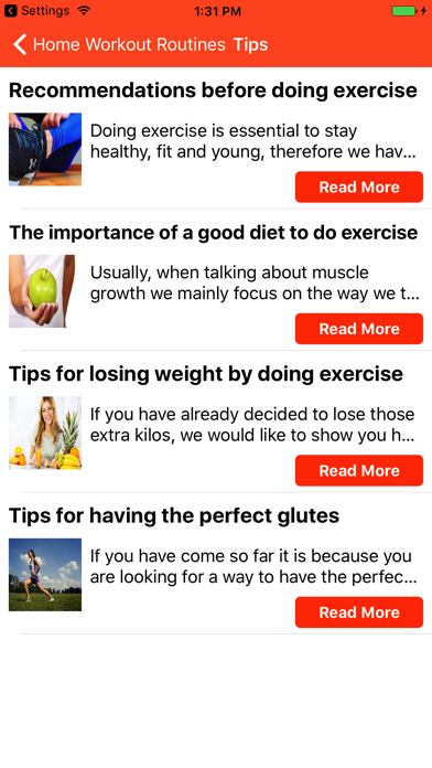 Home Workout Routines Exercise Screenshot