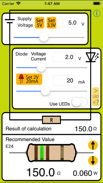 Screenshot #1 pour LED Ohm Calc