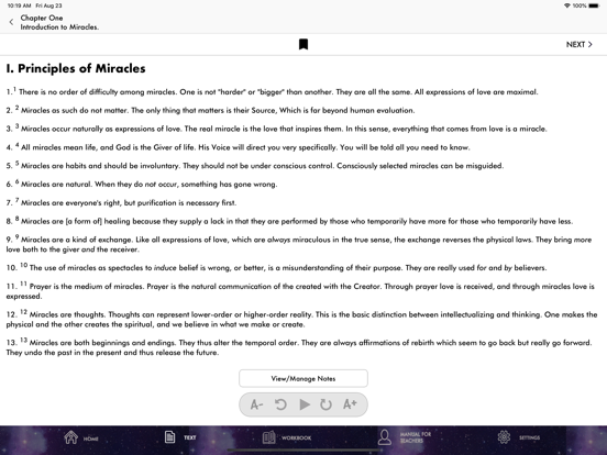 ACIM Original Edition iPad screenshot 4 - Book app