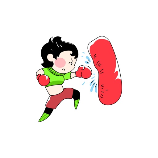 Boxing fun painting icon