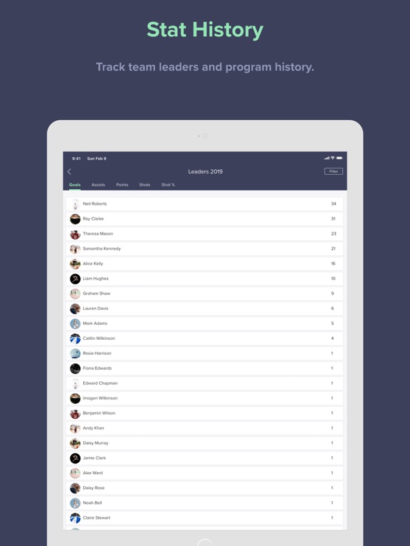 SquadProfile - Lacrosse Stats iPad screenshot 5 - Sports app