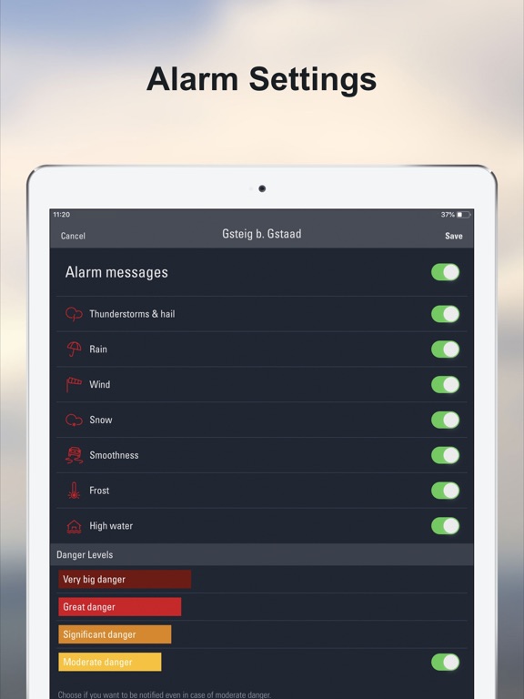 Weather Alarm: Switzerland iPad screenshot 5 - Weather app