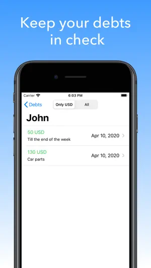 Debt Tracker - Debts screenshot 1
