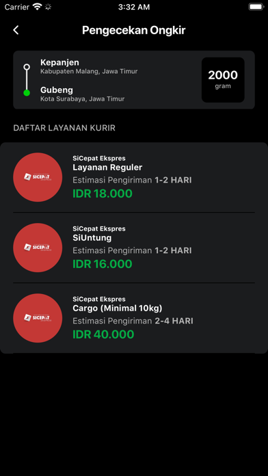 Kiriman: Cek Resi & Ongkir Screenshot