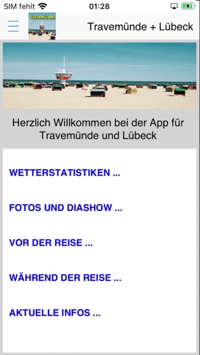 Travemünde Lübeck Urlaubs App Screenshot