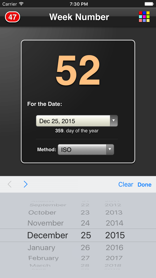 #2. The Week Number (iOS) 게시자: Piet Jonas