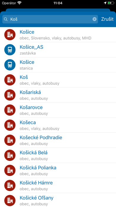 Cestovné poriadky CP Screenshot