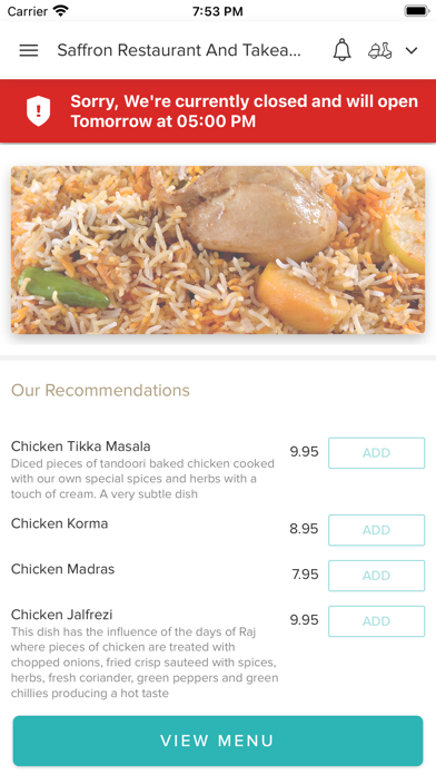 Screenshot #1 pour Saffron Restaurant & Takeaway