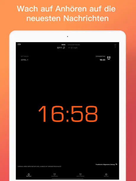 Wecker app mit Musik - myAlarm