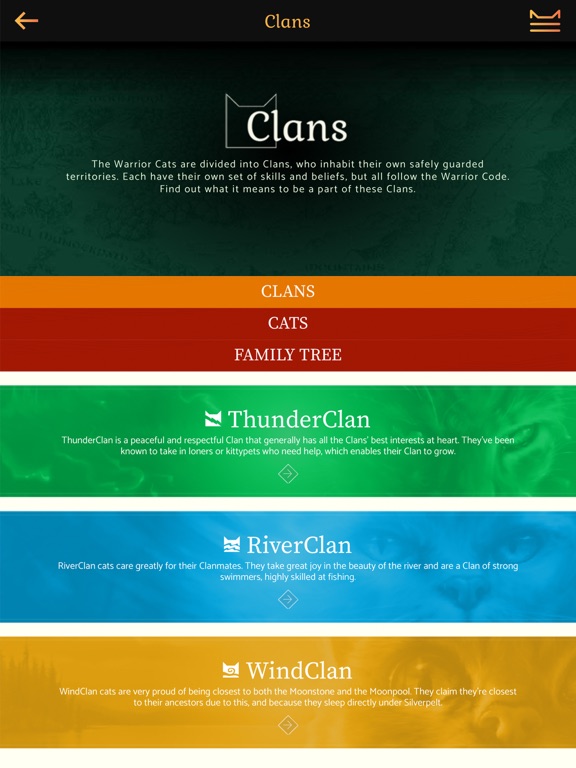 Warrior Cats Hub iPad screenshot 6 - Entertainment app
