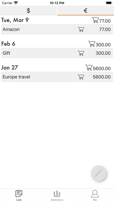 Expense,multi currency/account Screenshot
