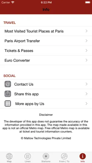 Capture d'écran de Paris By Metro sur iPhone 5