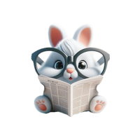 Newspaper Bunny Stickers